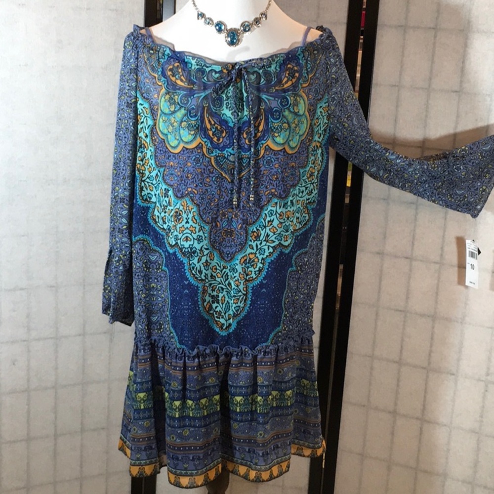 Sandra Darren Boho Dress Nwt